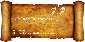 Fésüs Patrik névjegykártya