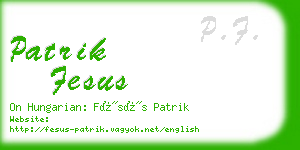 patrik fesus business card